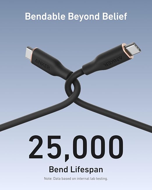Anker USB C Cable 240W Type C Fast Charging (2-Pack 6 ft Black + White) | USB 2.0 for iPhone 17 / 16 / 15 Series MacBook Pro 2020 and More