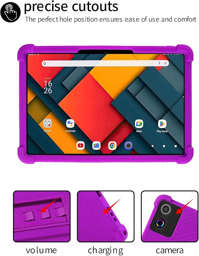 for Jeazans Jzpad-A10Pro Tablet 10 Inch Android Tablets CaseBOVUGAC Soft Silicone Adjustable Stand Shockproof Kids Friendly for Jeazans A10Pro Tablets(Black)