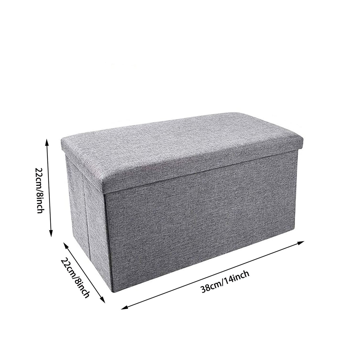 ZLY Folding Stool Storage Ottoman Polyester Fabric Linen Foot Rest Seat Clutter Collection 14"x8"x8"