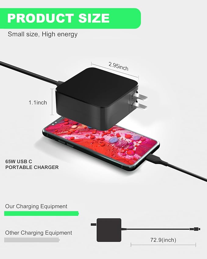 65W USB C Charger Compatible with JBL Extreme 4 Extreme 3 Charge 6/5/4 | Flip 7/6/5 Clip 4/5 Pulse 4/5 GO 3/4 Vibe Beam JRPOP Endurance Peak Bluetooth Speaker Xtreme 3 Adapter