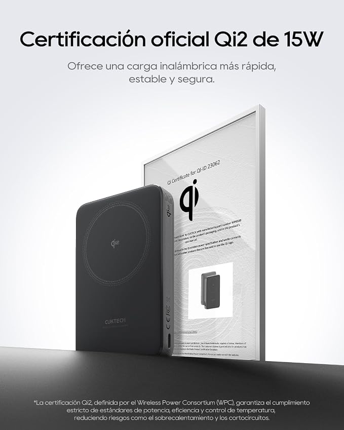 CUKTECH Qi2 Certified 15W Magnetic Power Bank 10000mAh Battery Pack MagSafe Compatible Wireless Portable Charger with 30W USB C Fast Charging for iPhone 17/16/15/14/13/12 (USB-C Cable Included)