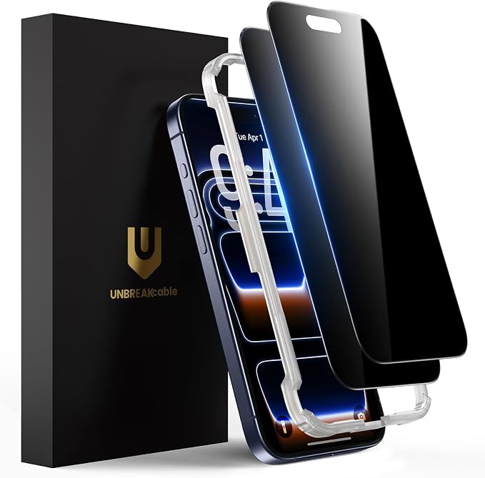 UNBREAKcable 2 Pack Privacy Screen Protector for iPhone 11 Pro Max/Xs Max Shatterproof Tempered Glass [True 28°Anti Spy] [9H Hardness] [Easy Installation] Protector for Apple 6.5