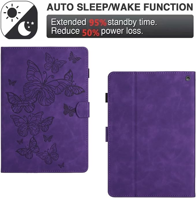 Case for Kindle Fire HD 10/10 Plus 13th/11th Generation 2023/2021 | PU Leather Folio Folding Stand Protective Cover for Fire HD 10.1 inch Tablet Auto Sleep Wake Hummingbird