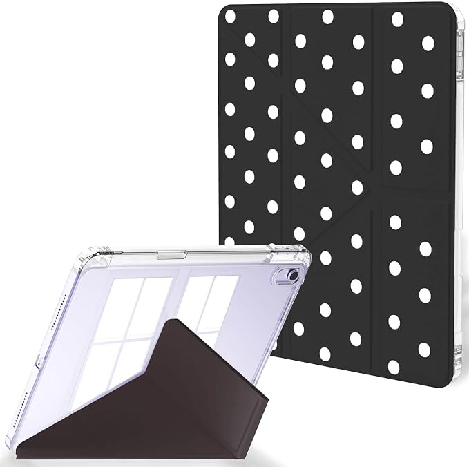 Feams Case for iPad Air 11-inch M4 2026 / M3 2025 / M2 2024 iPad Air 5th/4th Generation 2022/2020 10.9 Inch Y-Fold Standing Case Clear Back with Portrait Stand &amp Pencil Holder Beige Checkered