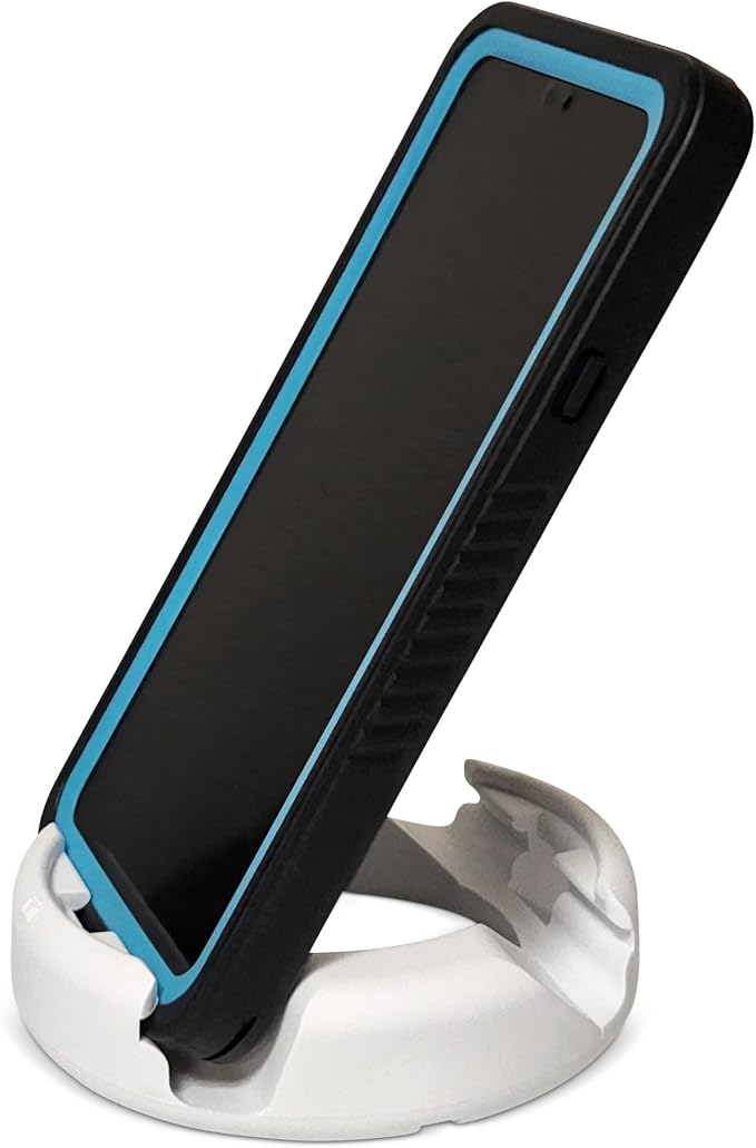 GoDonut Plus+ - Smartphone and Tablet Stand - Compatible with Lager Cases with Charging Port Access - for use at Work at Home Travel and on-the-go (Black)