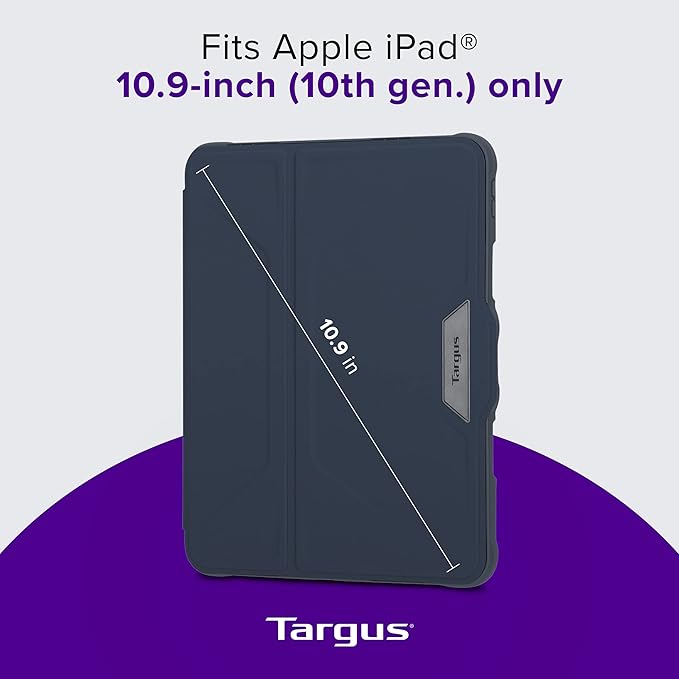Targus VersaVu iPad 10th Generation Case 2022 iPad 10.9 Inch Case 10 Case 360 Degree Rotating Military Grade Drop Protection Cover for 10.9â€ 10th Gen 2022 Magnetic Close Black (THZ935GL)