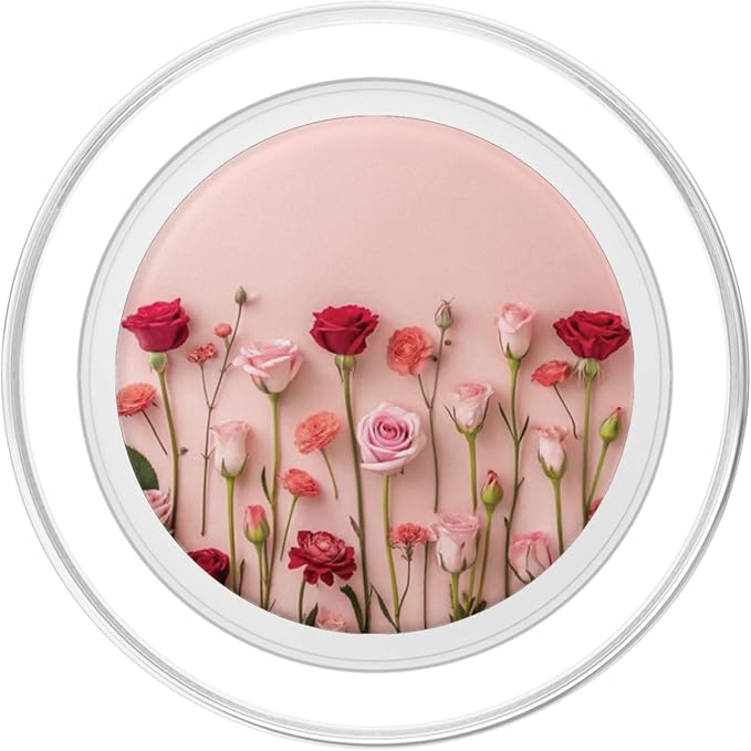 Pink Rose Floral Garden PopSockets PopGrip for MagSafe