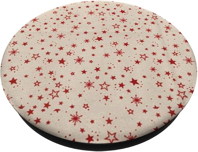 Red Beige Star Pattern PopSockets Adhesive PopGrip