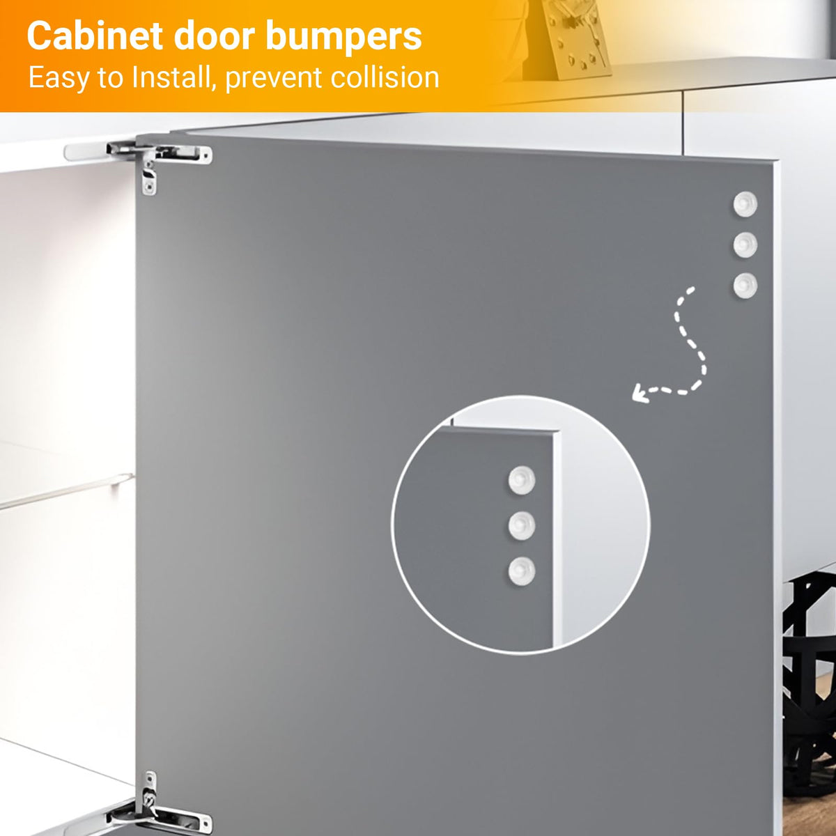 Yijieww Self Adhesive Cabinet Door Bumpers, Sound Dampening Bumpers, Pads for Cabinet Doors, Drawers, Glass Tops, Picture Frames, Cutting Boards (100P)