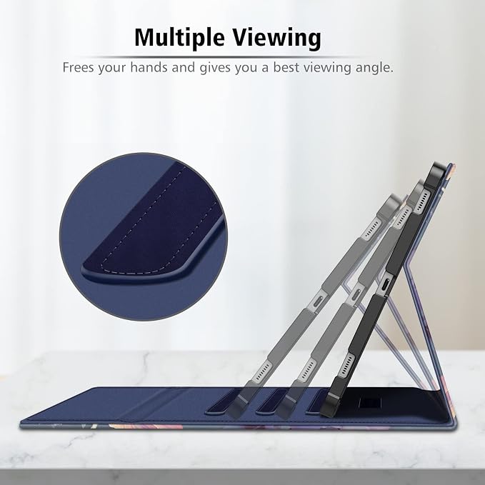 Fintie Portfolio Case for Samsung Galaxy Tab S8/Tab S7 11 Inch | Multiple Angles Business Cover with Pocket Built-in S Pen Holder Auto Sleep/Wake Dreamy Marble