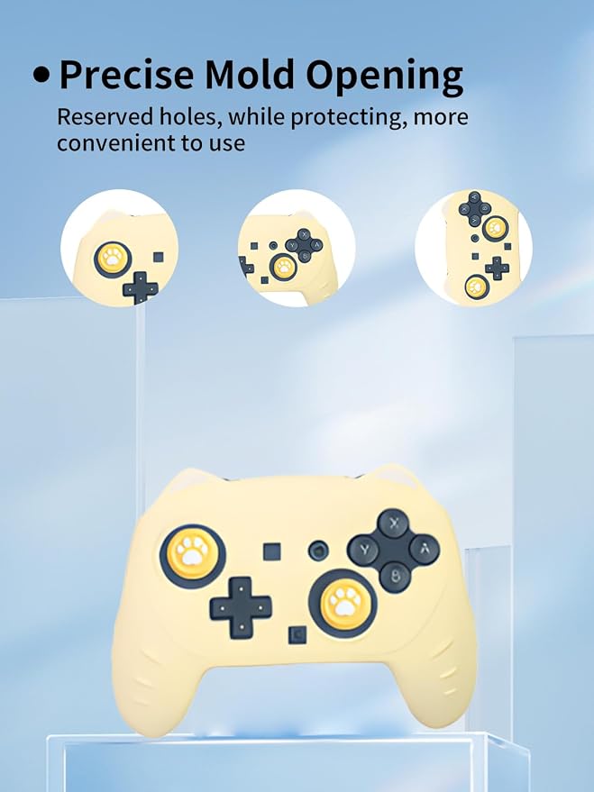 Case for Nintendo Switch 2 Pro ControllerUYRUREL Premium Sillence MaterialShock-Absorbing and Anti Drop Protection Soft Shellwith Stickers and Thumb GripsBlack.