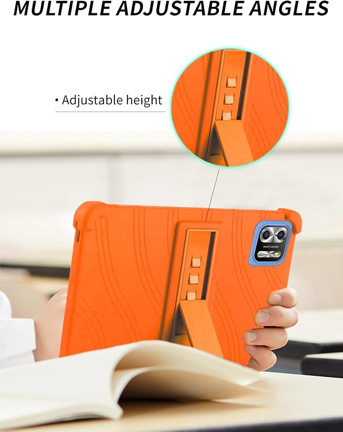 Case for PRITOM B8/PRITOM L8/VASOUN Tab8 Tablet 8 Inch- Soft Silicone Shock Proof Lightweight Stand Rubber Shell Protective CoverKids Friendly Soft Silicone Adjustable Stand CoverBlack