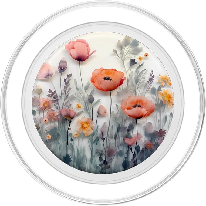 Poppy Flowers Bouquet in Style of Resin Flower PopSockets Adhesive PopGrip