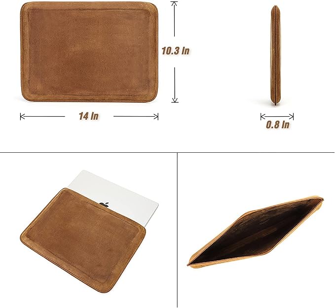 Top Grain Leather 12.9 Tablet Sleeve Slim Protector Vintage Design Fully Handmade Compatible with 12.9 iPad Pro 3/4/5/6 Gen Fits A2233 A2069 A2378 A2379 A2461 A2462 Coffee 12.9 Inch