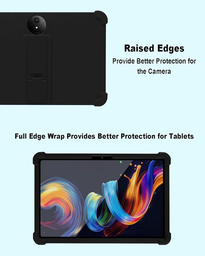 Tablet Case for TCL Nxtpaper 11 Plus Soft Silicone Case with Adjustable Stand Shockproof Protective Cover for TCL Nxtpaper 11 Plus 11.5 inch. (Black)