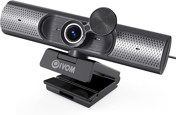 Oivom Webcam with Microphone and Speaker, 1080P Web Camera for Desktop Computer Laptop, USB Camera with Physical Privacy Cover,Plug and Play, Streaming Webcam, Wide Angle PC Cam (1080p mic Speaker)