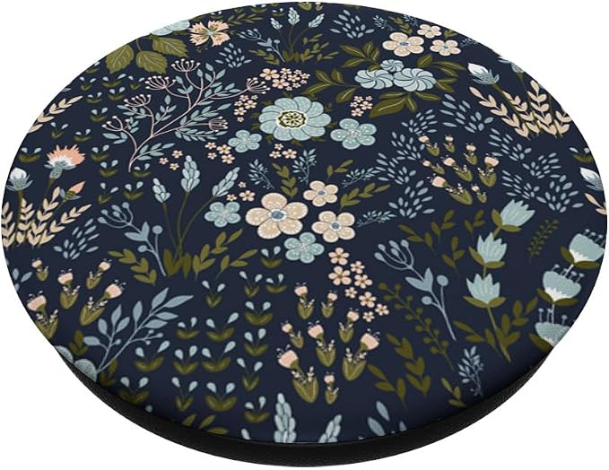 Navy Blue and Pink Floral Flower Print PopSockets Adhesive PopGrip