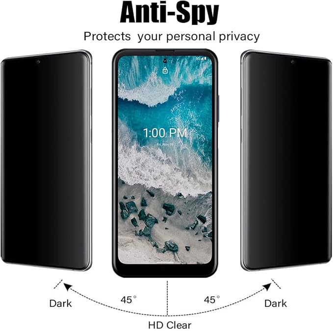 for Nokia X100 Anti-Spy Tempered Glass [2 Pcs] 9H Hardness Anti-Scratch Anti-Peeping Privacy Screen Protector Proteceive Film for Nokia X100 Phone