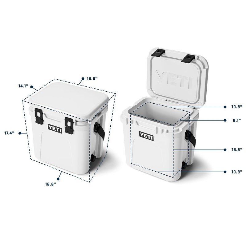YETI Roadie 24 2.0 Hard Cooler with DoubleDuty Shoulder Strap and Drain Plug, White