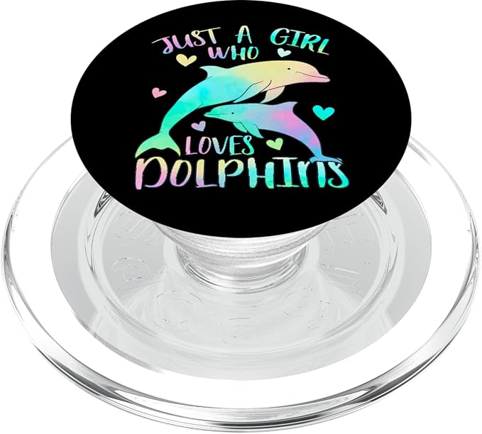 Just a Girl Who Loves Dolphins Cute Sea Dolphin Lover Themed PopSockets Adhesive PopGrip
