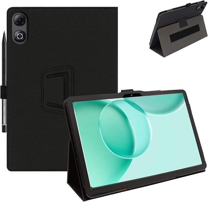 Case for DOOGEE Tab G6 Max 13.4-Inch TabletShockproof PU Leather Cover with Hand Strap Two-Fold StandCompatible with Tab G6 Max 13.4 Android Tablet (Black)