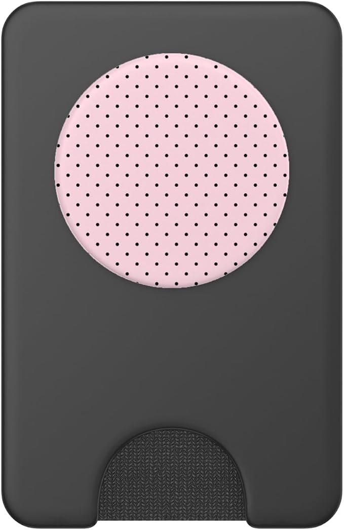 Light Pink And Black Polka Dot Pattern PopSockets Adhesive PopGrip