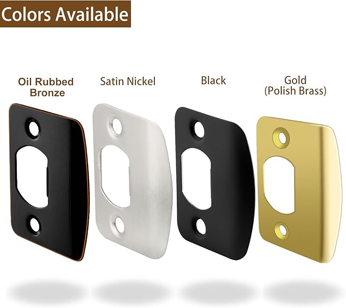 MOSECYOU Standard Door Strike Plate with Shim, Door Lock Latch Restorer Spacer, Universal Residential Security Striker, Fix Door Won’t Latch Close (Black)