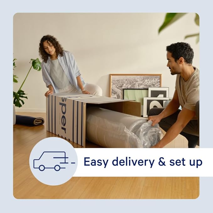 Casper Sleep Original, Twin XL Memory Foam Mattress - Medium Firm Bed in a Box with Zoned SupportTM - 100-Night Trial - CertiPUR-US Mattress, Light Grey