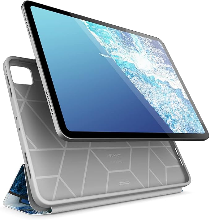 i-Blason Cosmo Case for New iPad Pro 12.9 Inch (2022 2021 2020 Release) Full-Body Trifold Stand Protective Case Smart Cover with Auto Sleep/Wake &amp Pencil Holder (Marble)