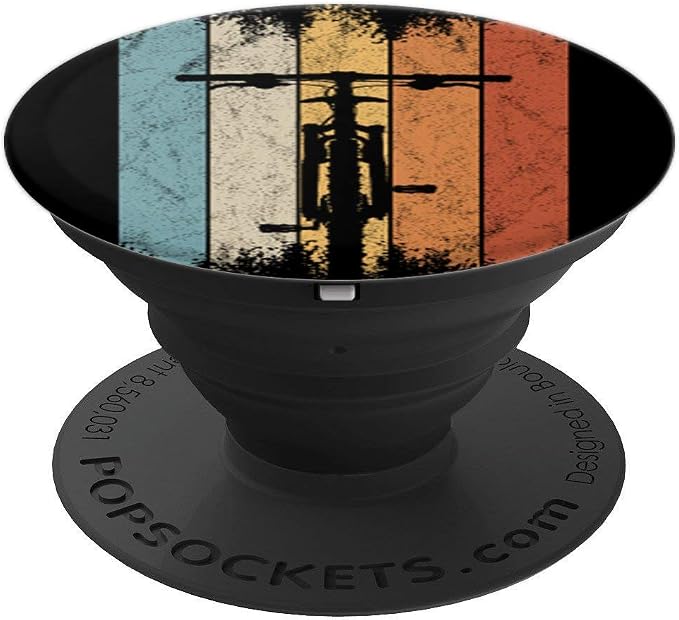 80s Retro Frontal MTB Bicycle Cycling Mountain Biking PopSockets Adhesive PopGrip