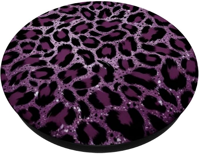 Purple Leopard Illustration Animal Print PopSockets PopGrip for MagSafe