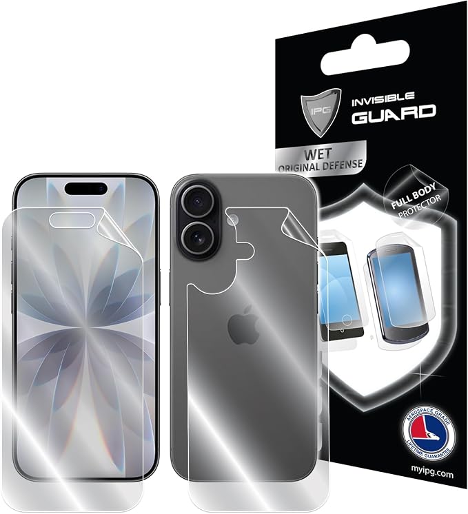 IPG for iPhone 17 Screen + Back Full body Hydrogel Protector Invisible Touch Screen Sensitive Ultra HD Clear Film Anti Scratch Skin Guard - Smooth/Self-Healing/Bubble -Free for iPh17FB