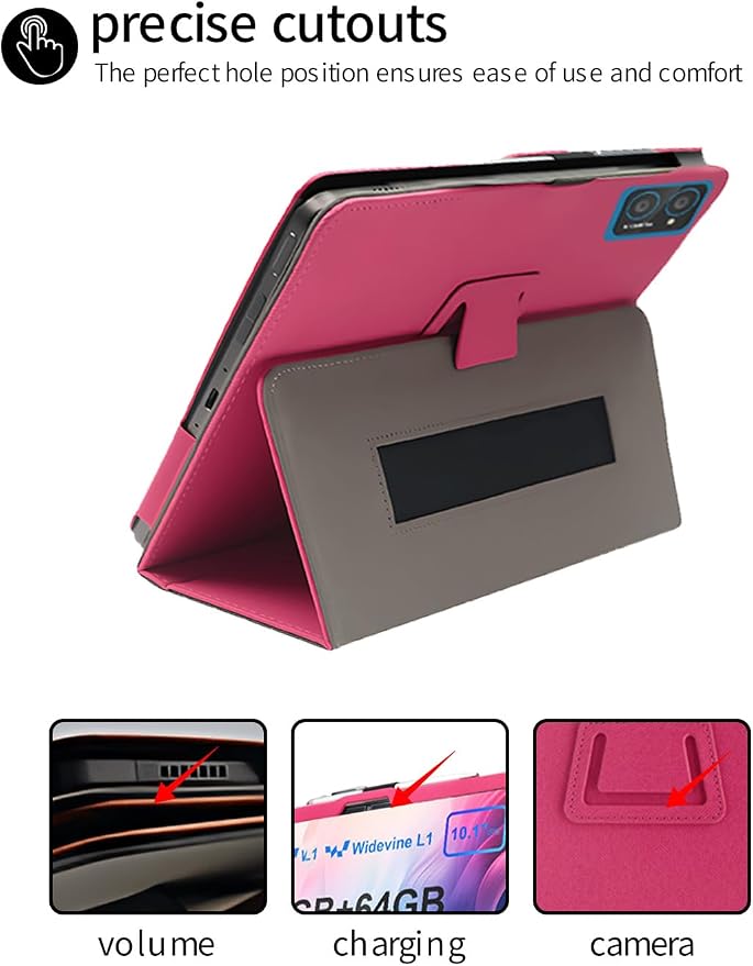 for AWOW UTBook_14 Android 10 inch Tablet CaseFolding Stand Protective Cover with Pencil Holder and Wrist StrapFull Protection Premium PU Scratch Resistant(Black)