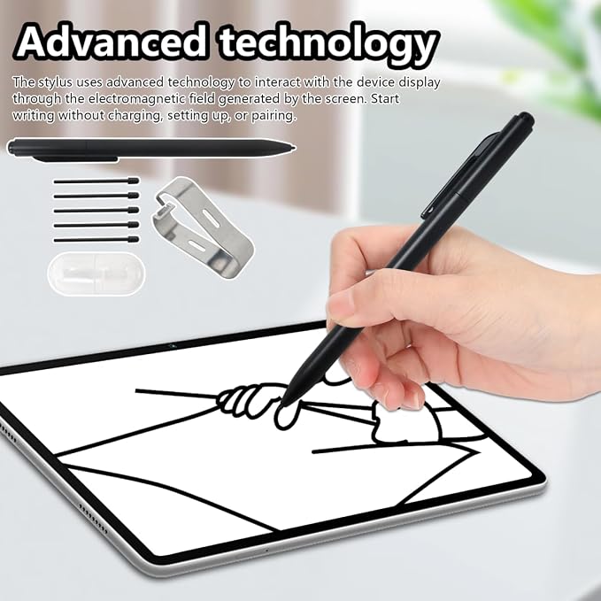 EMR Stylus with Eraser Universal Touchscreen Pen Fit for BOOX Series &amp Fit for Wacom Digital Tablet Digital Drawing Pen on EMR Displays 4096 Pressure Sensitivity &amp Tilt SensingUpgraded