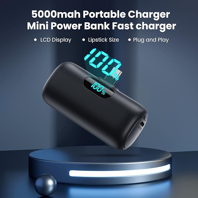 [2 Pack]Small Portable Charger for iPhone 17/16/15 Series5000mAh 3A PD USB C Power Bank Mini Travel Essentials Battery Pack for iPhone 17/17 Pro/16/16 Plus/16 Pro/15 Pro MaxSamsungAndroid/LG etc