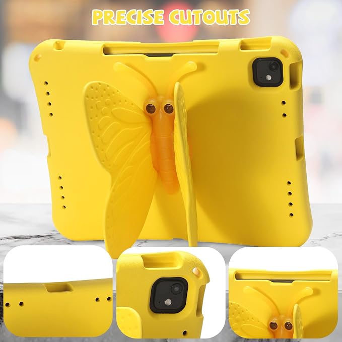 Kids Case for iPad Air 13 (2026/2025/2024) M4/M3/M2 &amp iPad Pro 13 2024 &amp iPad Pro 12.9 Cover 6th/5th/4th/3rd Gen (2022/2021/2020/2018) DIY Figures EVA Rubber Handle Stand Shockproof Bumper