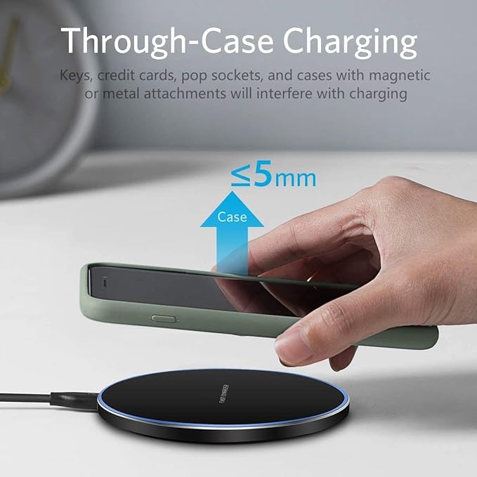 20W Fast Wireless Charger Pad,Wireless Phone Charging Station Compatible with iPhone 16 Pro/16/15/14/13/12/11/SE/X/AirPods,15W Fast Charge for Samsung Galaxy S24/S23/S22/S21/Note/Buds,Pixel,LG
