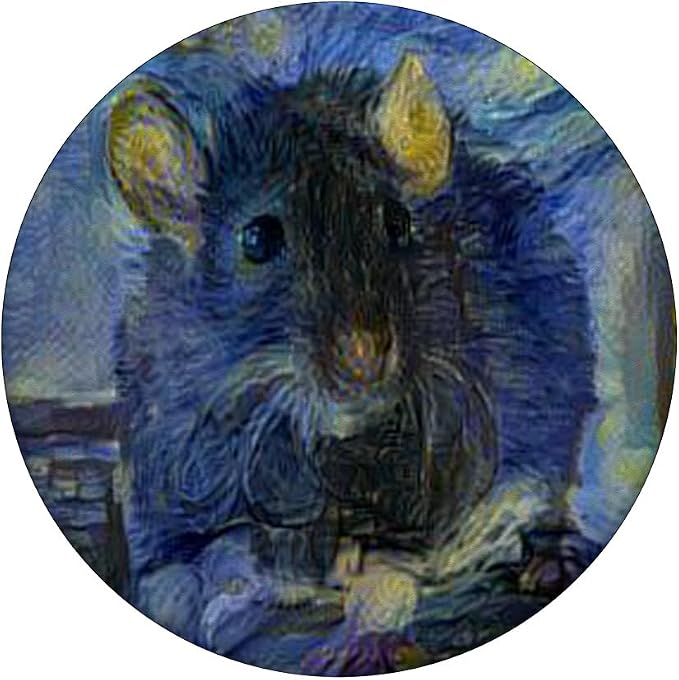 Starry Night Cool Rat Mouse Altered Art Gift PopSockets Adhesive PopGrip