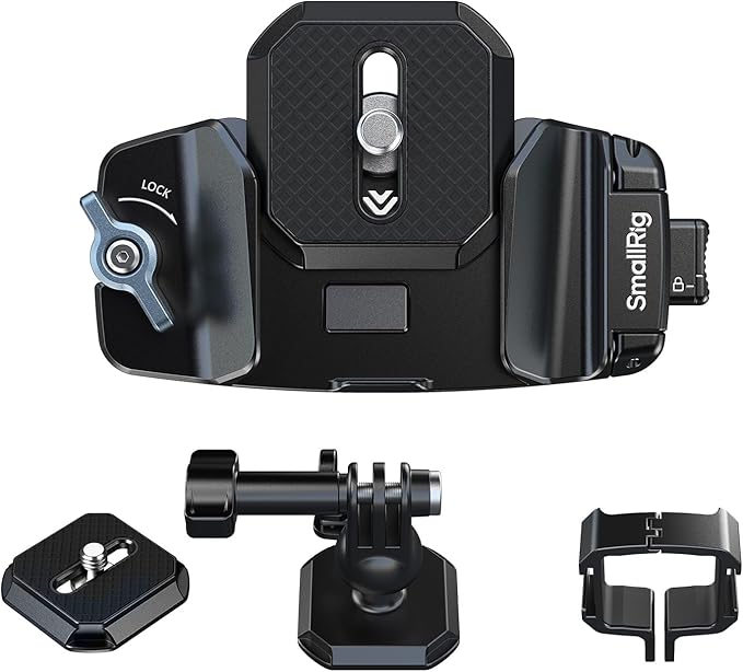 SMALLRIG Universal Three-in-One Camera Clip Kit, Quick Release System, Backpack Clamp for Mirrorless/DSLR, for Action Cameras, for DJI Pocket 3, Backpack Strap Clip Kit for Arca-Swiss - 5655
