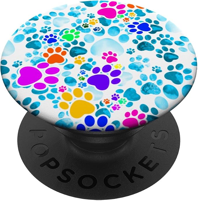 Print of Dog Paws PopSockets Adhesive PopGrip