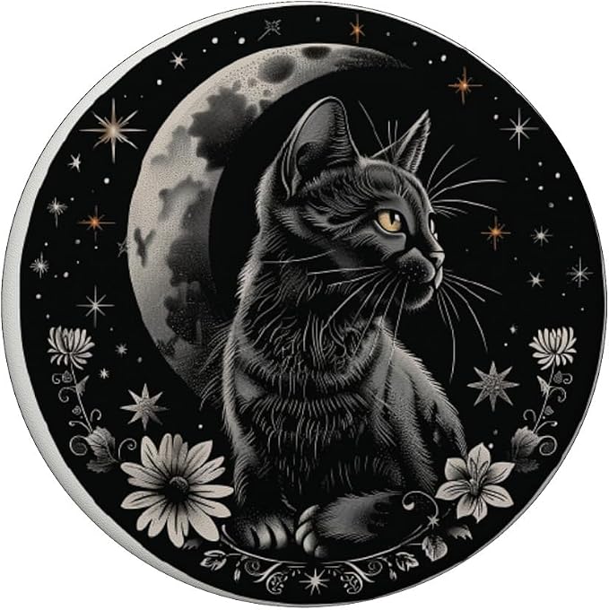 Moon Phase Astronomer Cat Lover Astronomy Stargazer PopSockets PopGrip for MagSafe