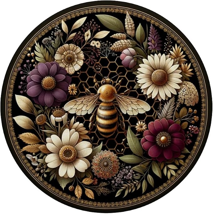 Floral Boho Bee Aesthetic Honey Beekeeper Black PopSockets PopGrip for MagSafe