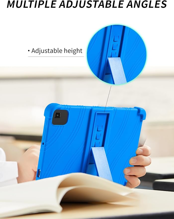 Case for YLEEBG TAB10 10 inch Android 14 TabletsWUNIAK Hollow Back DesignHeat Dissipation Shockproof Lightweight Adjustable Kickstand Silicone Shell&ampKids Friendly Soft CaseBlack