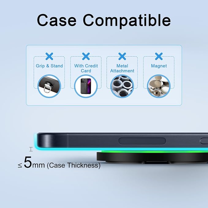 Wireless Charger for Moto G Power 2025 2024 Edge 2024Moto G Stylus 5G (2025) Edge Razr 50 40 Ultra Pro15W Wireless Charger Station Fast Charging Pad + Adapter for Samsung Galaxy S25 S24 Ultra S23 FE