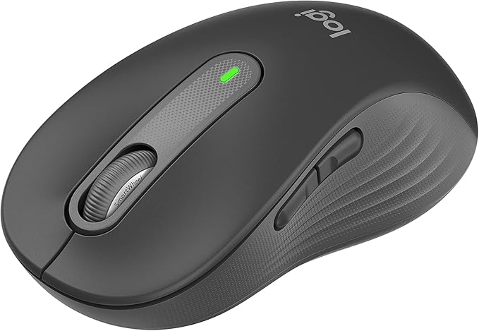 Logitech Signature M650 L Full Size Wireless Mouse - for Large Sized Hands, Silent Clicks, Customizable Side Buttons, Bluetooth, Multi-Device Compatibility (Graphite) (Renewed)