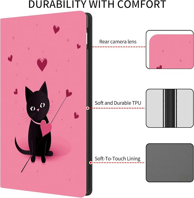 Case for 7 All-New Kindle Paperwhite (12th Generation 2024) and Kindle Colorsoft Signature Edition CoverSlim PU Leather Smart Cases with Auto Wake/Sleep-Black Cat Night Sky