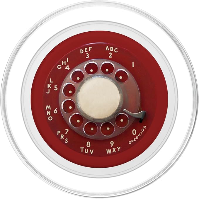 Red Rotary Phone Dial Retro Mid Century Vintage Dial PopSockets Adhesive PopGrip