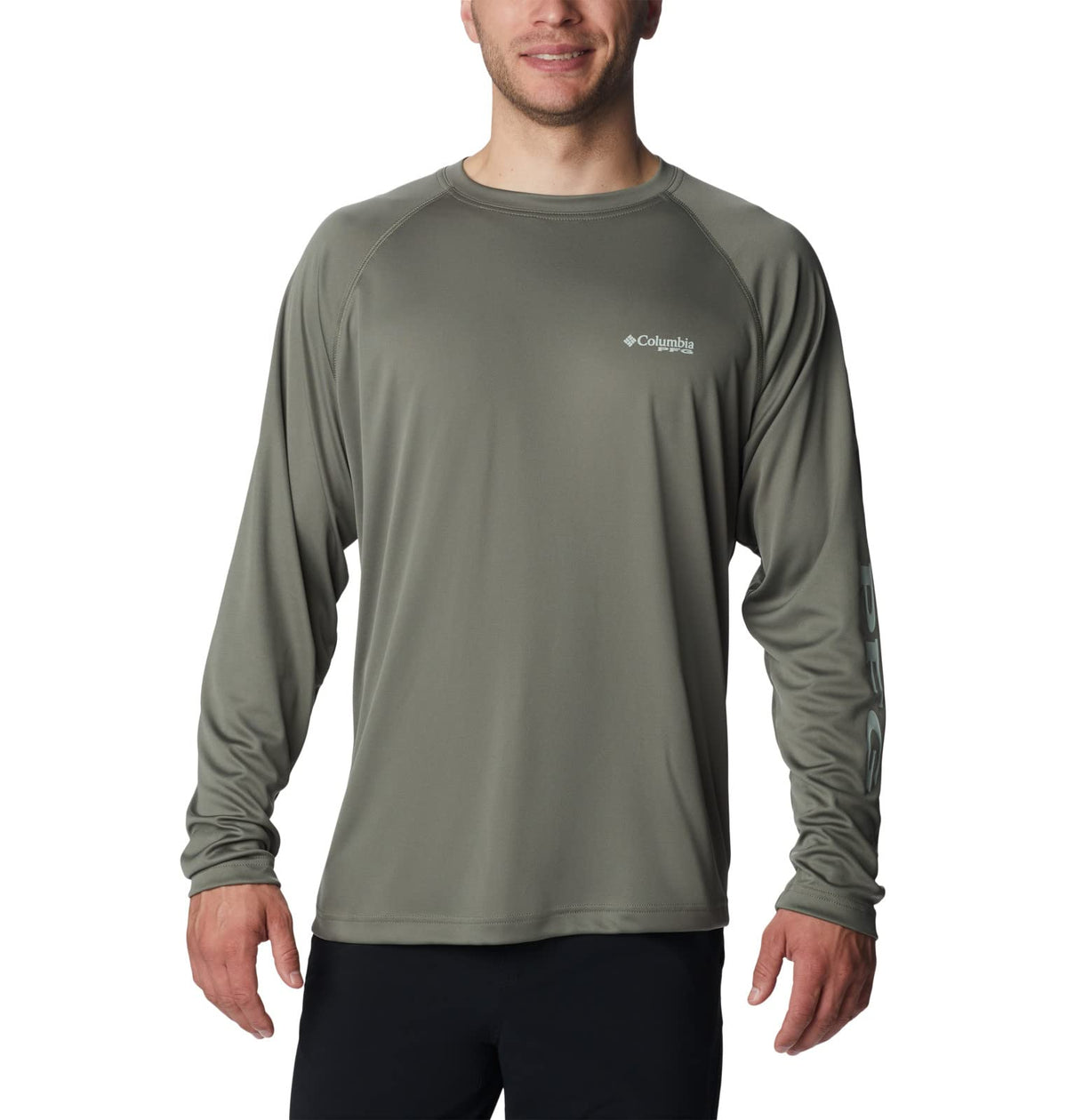 Columbia Men's Terminal Tackle Long Sleeve Fishing Shirt, Cypress/Cool Green Logo, Small