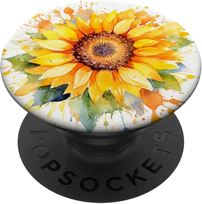 Watercolor Sunflower PopSockets Adhesive PopGrip