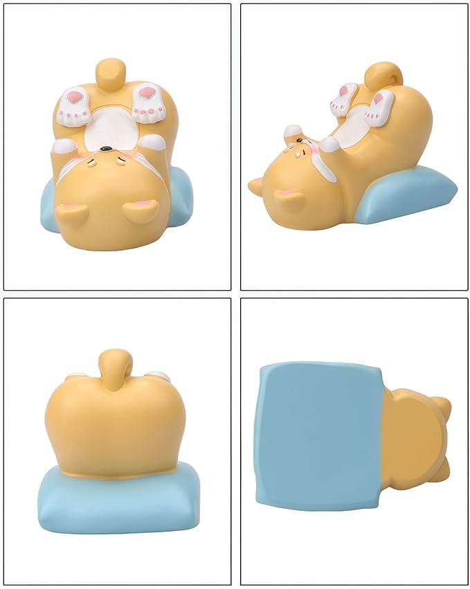 Cute Dog Phone Stand Multi-Purpose Resin Phone Holder Desk Decor for Home Office Bedroom